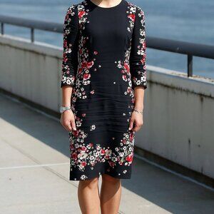 DOLCE & GABBANA black & red FLORAL Sheath Dress